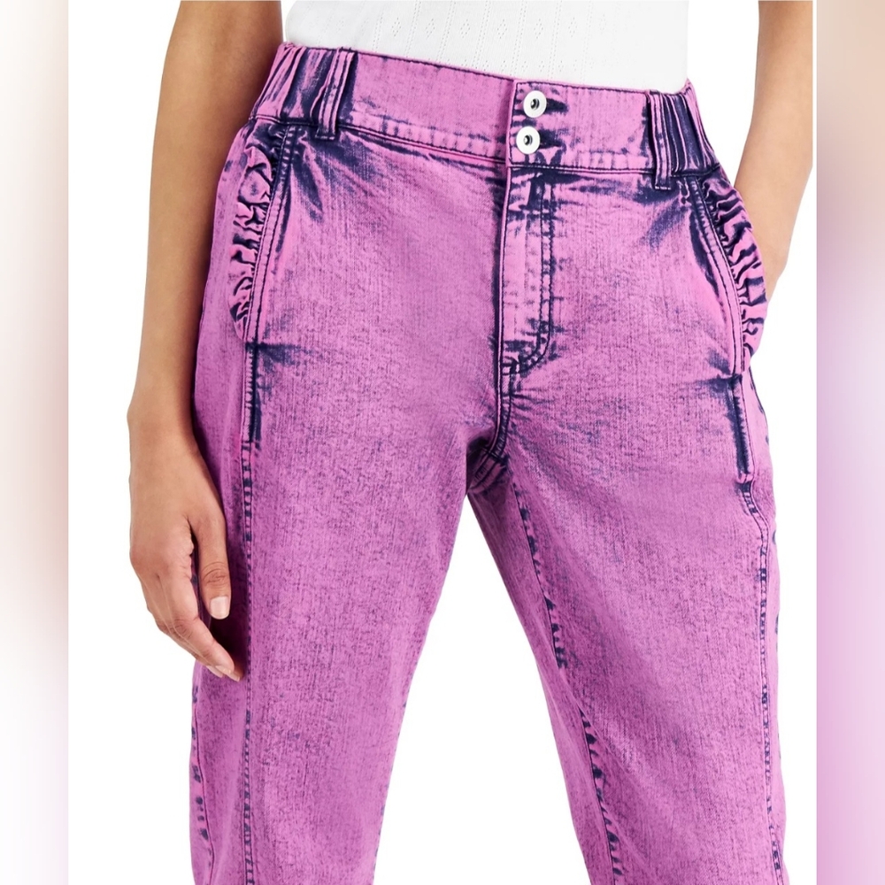 INC International Concepts Pink Washed Ankle Jeans - Picture 4 of 11